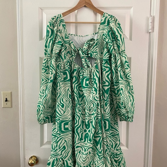 Ghospell Airwaves Tie Back Midi Dress - Picture 2 of 3